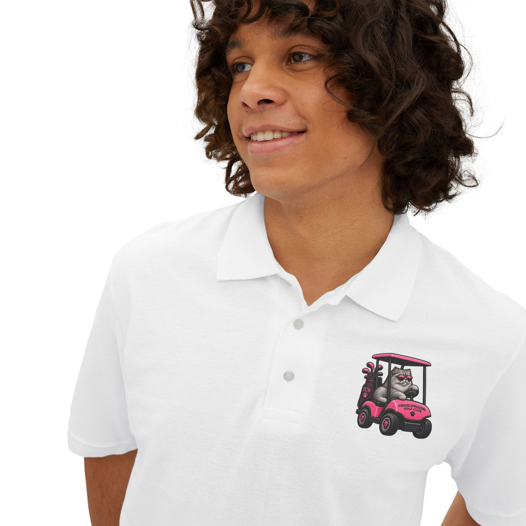 Cattitude in Pink Cart —  Polo  L Chst DTG