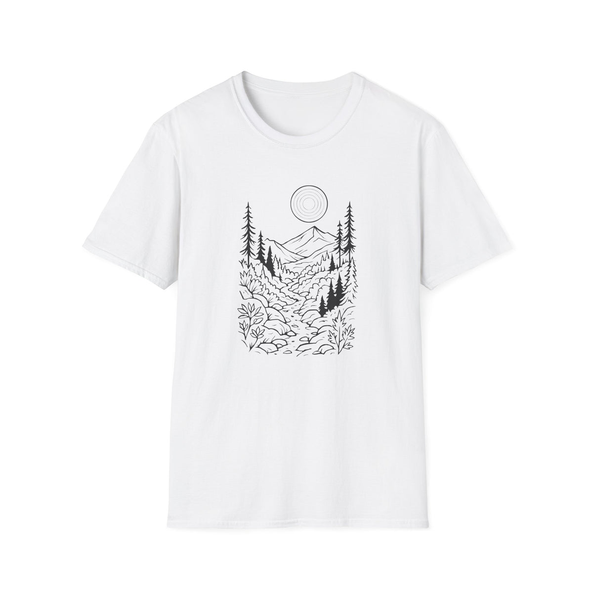 Moonlit Mountain Landscape T-Shirt