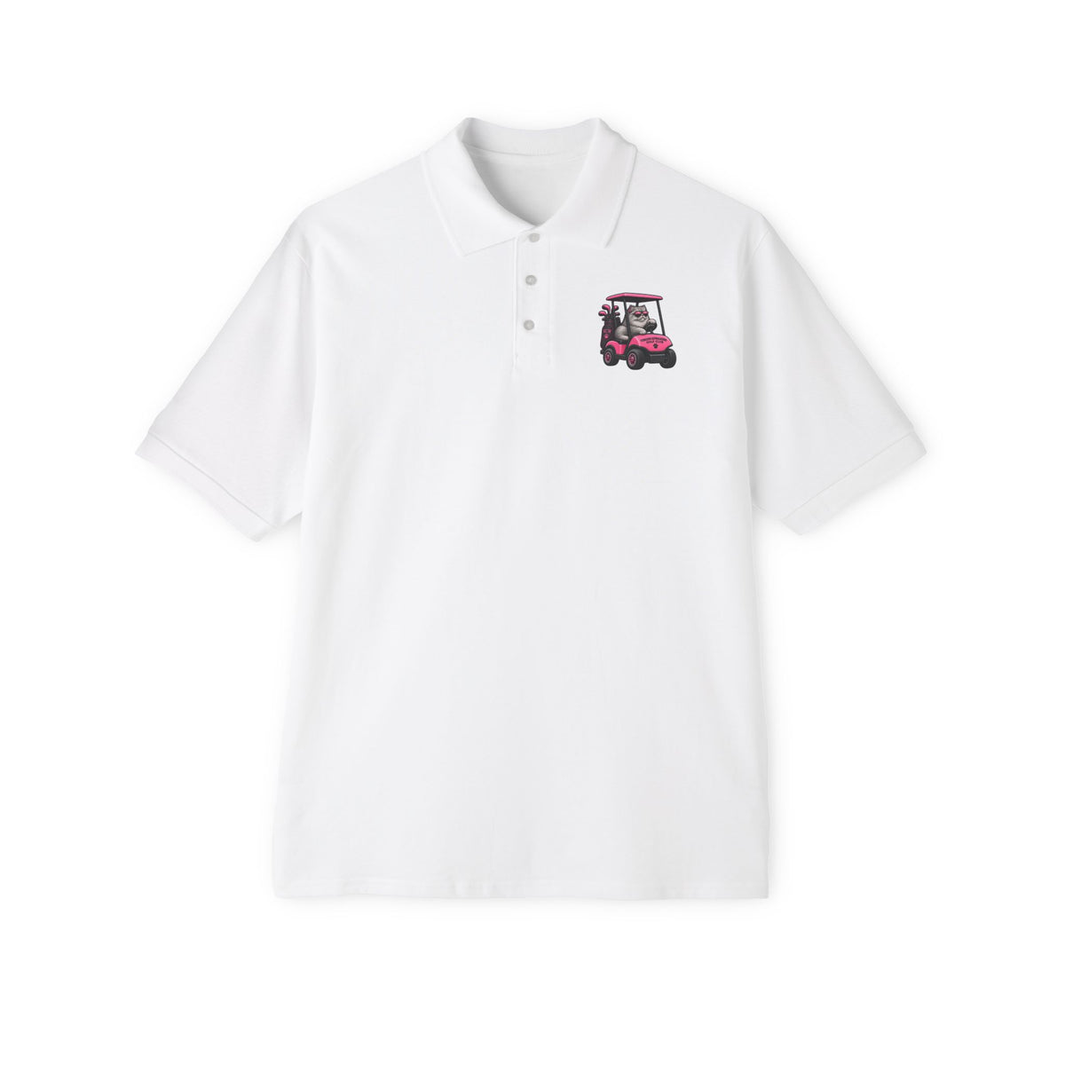 Cattitude in Pink Cart —  Polo  L Chst DTG
