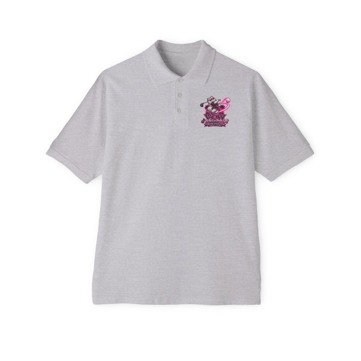 Pink TikTok Live Stream Golf Crest —  Polo  L Chst DTG