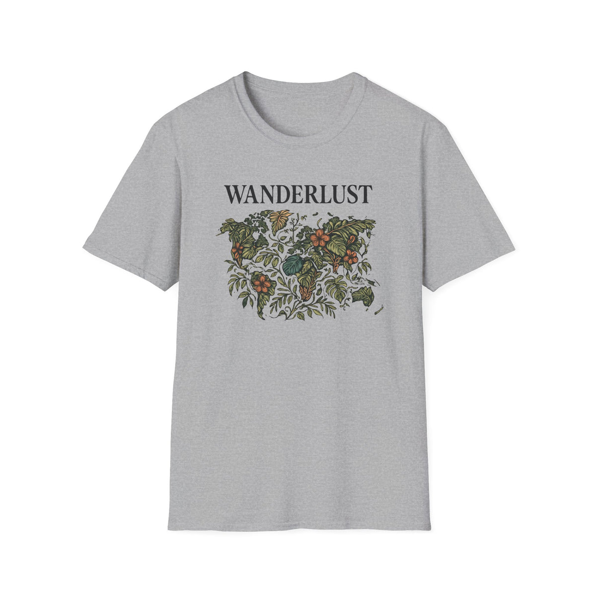 Lush Tropical Floral Scene T-Shirt