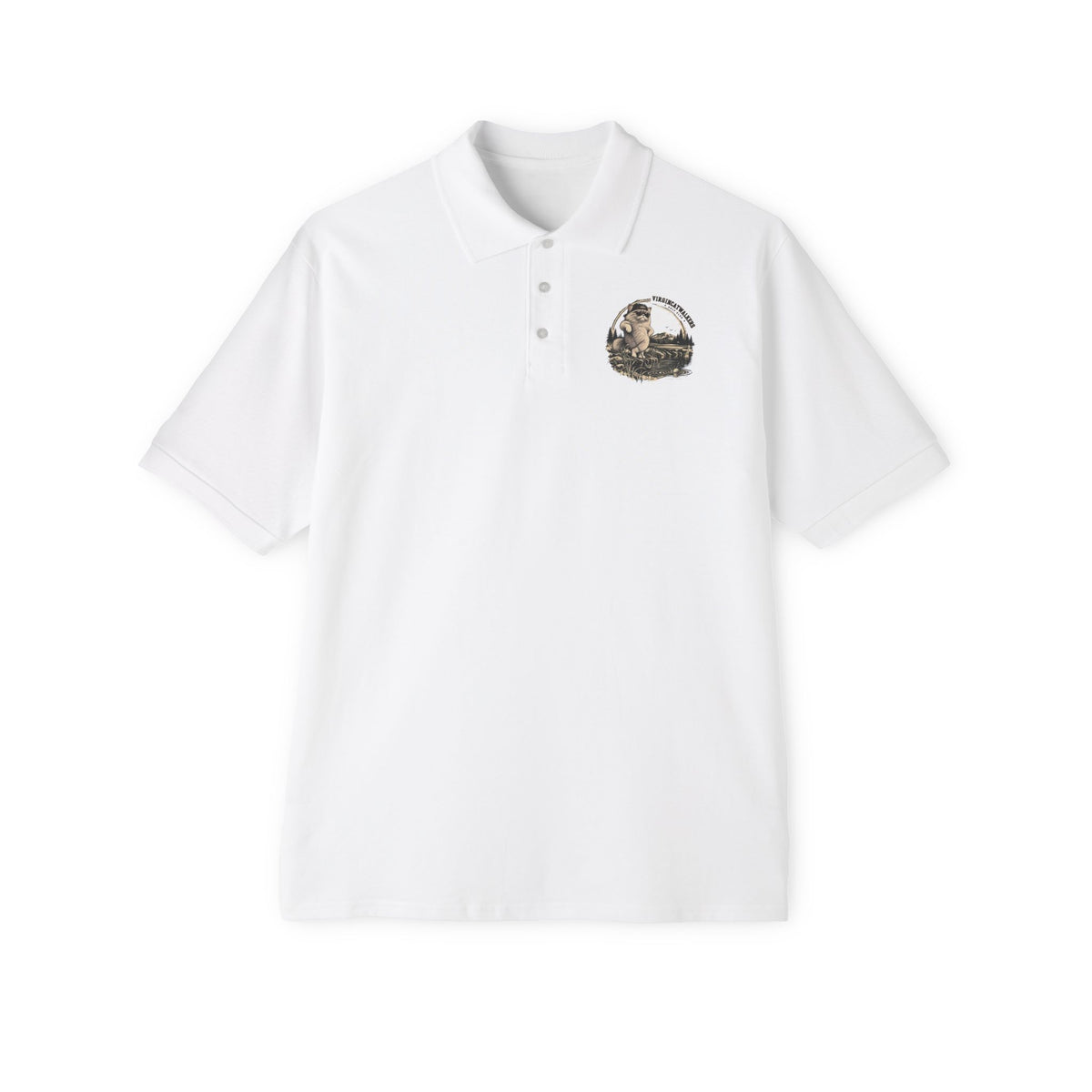 Pond Trouble Cattitude Crest —  Polo  L Chst DTG