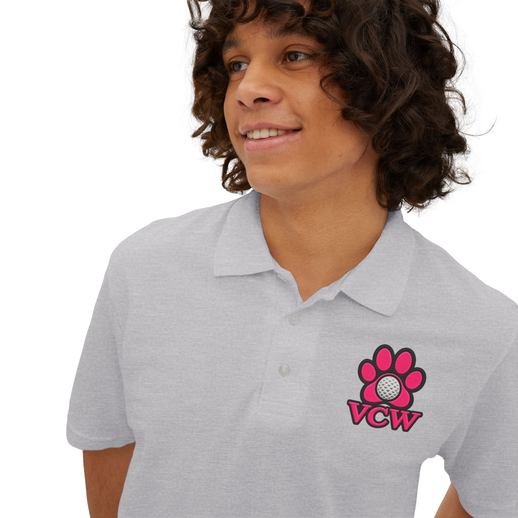 VCW Pink Paw PrintCrest —  Polo  L Chst