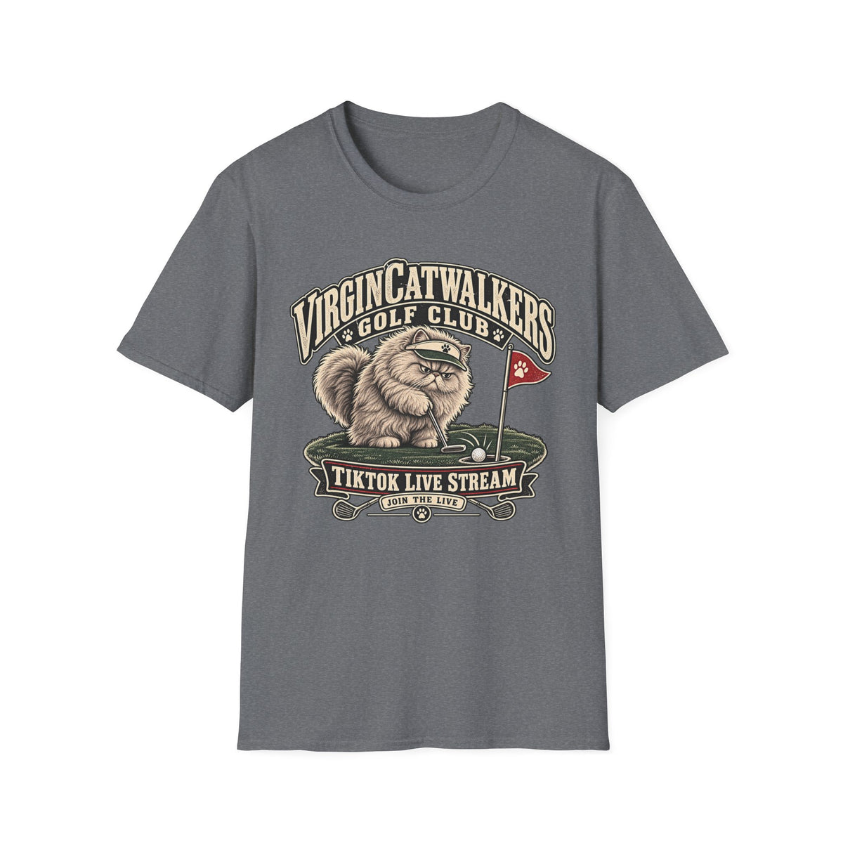 Live Golf Cattitude — Vintage Heathered Collection
