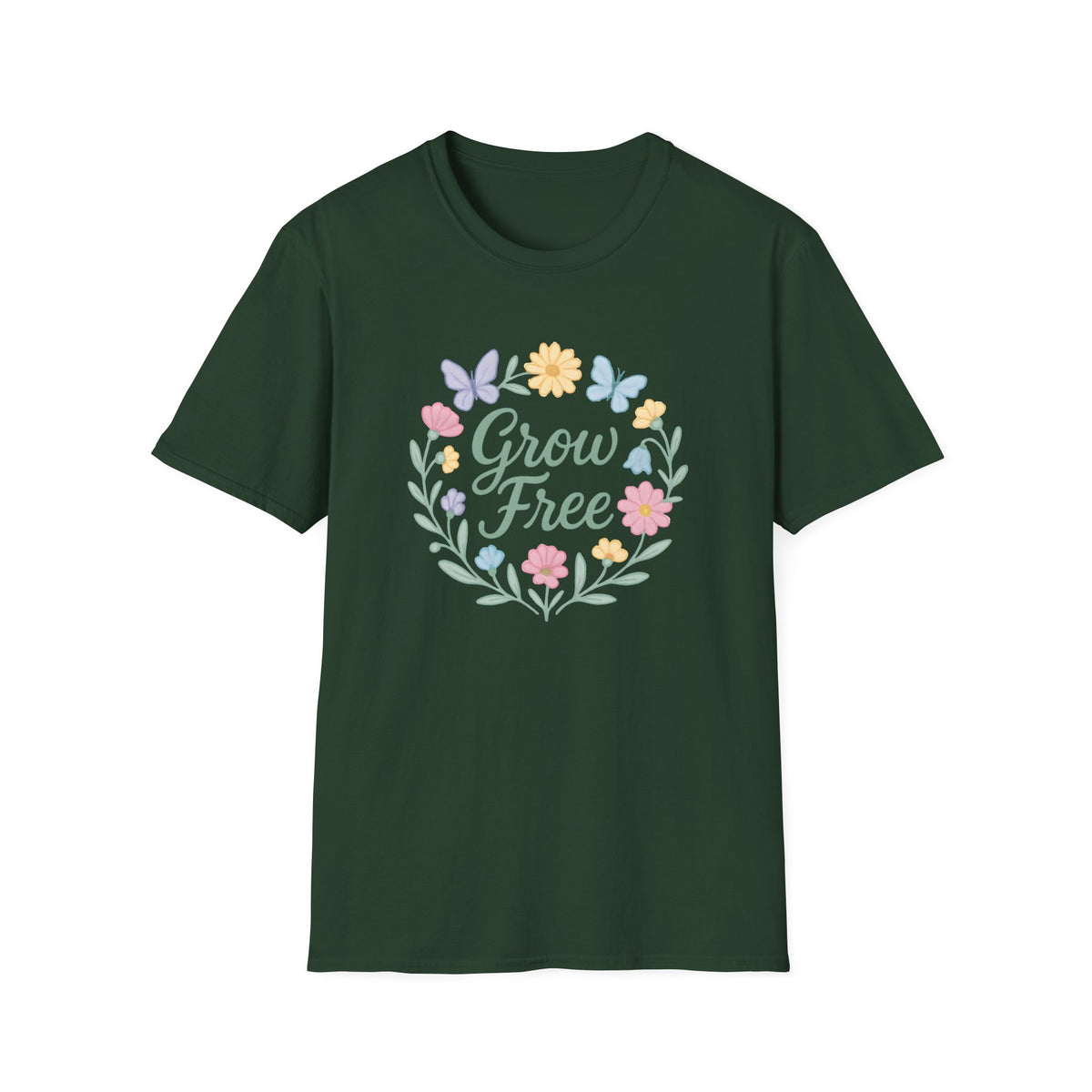 Grow Free Floral Wreath T-Shirt