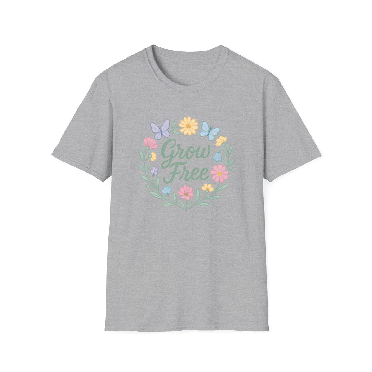 Grow Free Floral Wreath T-Shirt