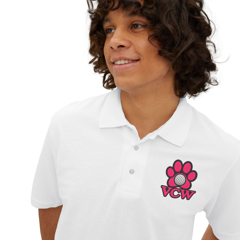 VCW Pink Paw PrintCrest —  Polo  L Chst