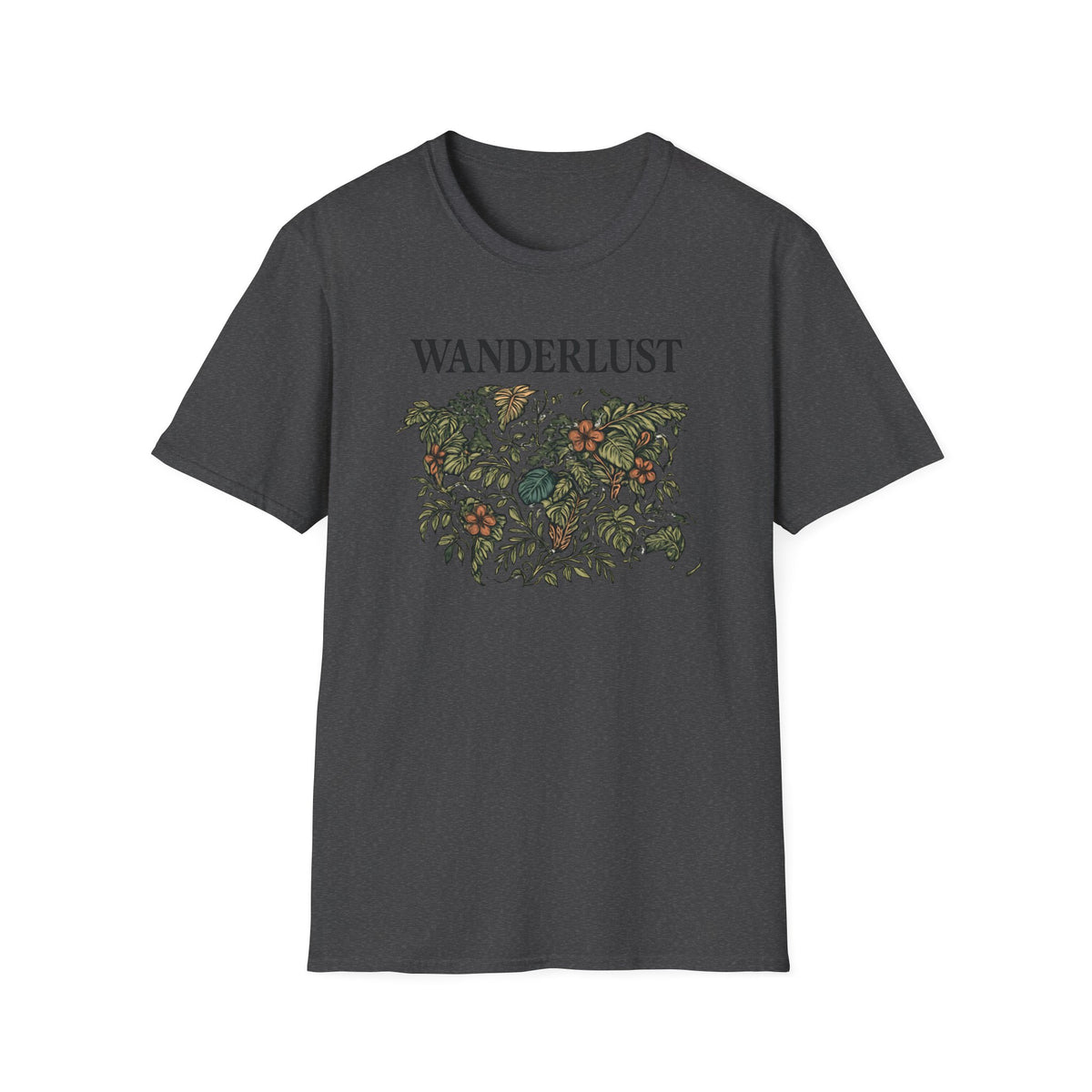 Lush Tropical Floral Scene T-Shirt