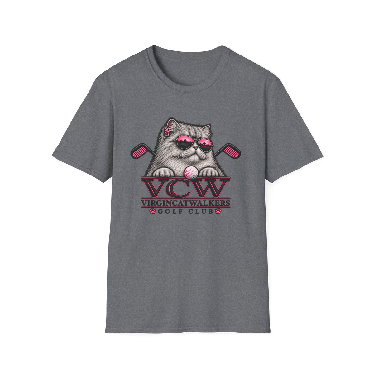 Pink Cattitude on the Fairway- Horizon Vintage Heathered Collection