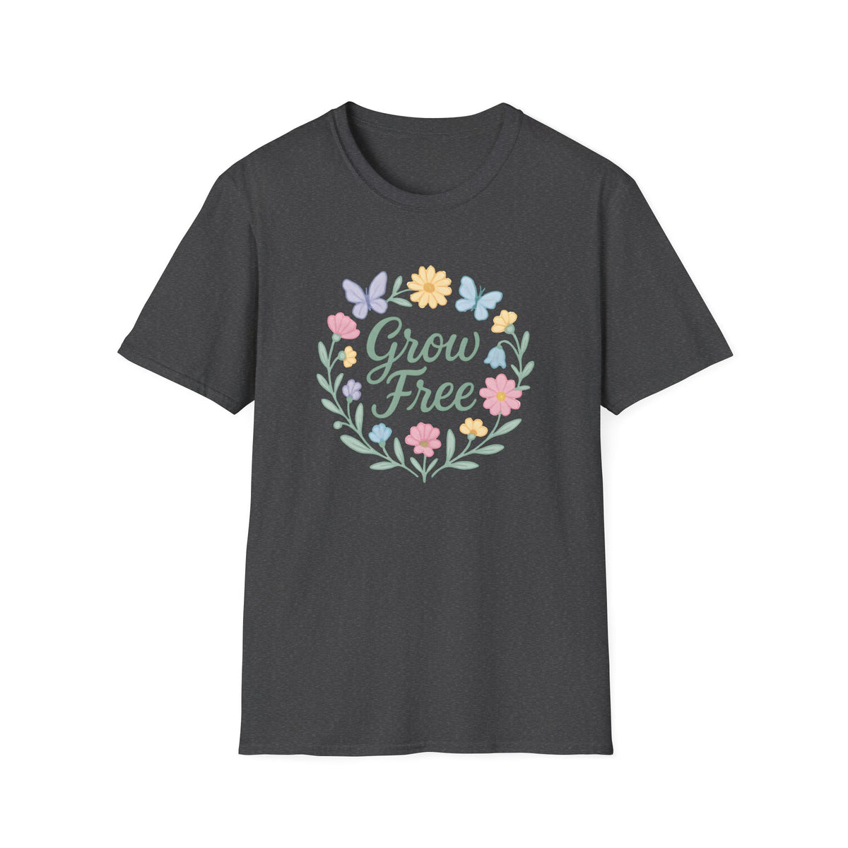 Grow Free Floral Wreath T-Shirt