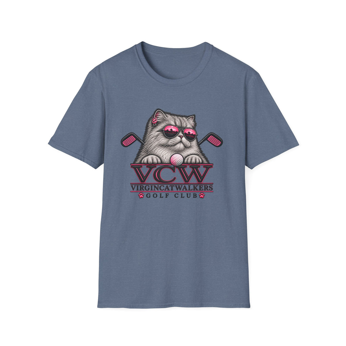 Pink Cattitude on the Fairway- Horizon Vintage Heathered Collection