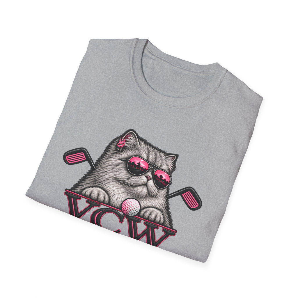 Pink Cattitude on the Fairway- Horizon Vintage Heathered Collection