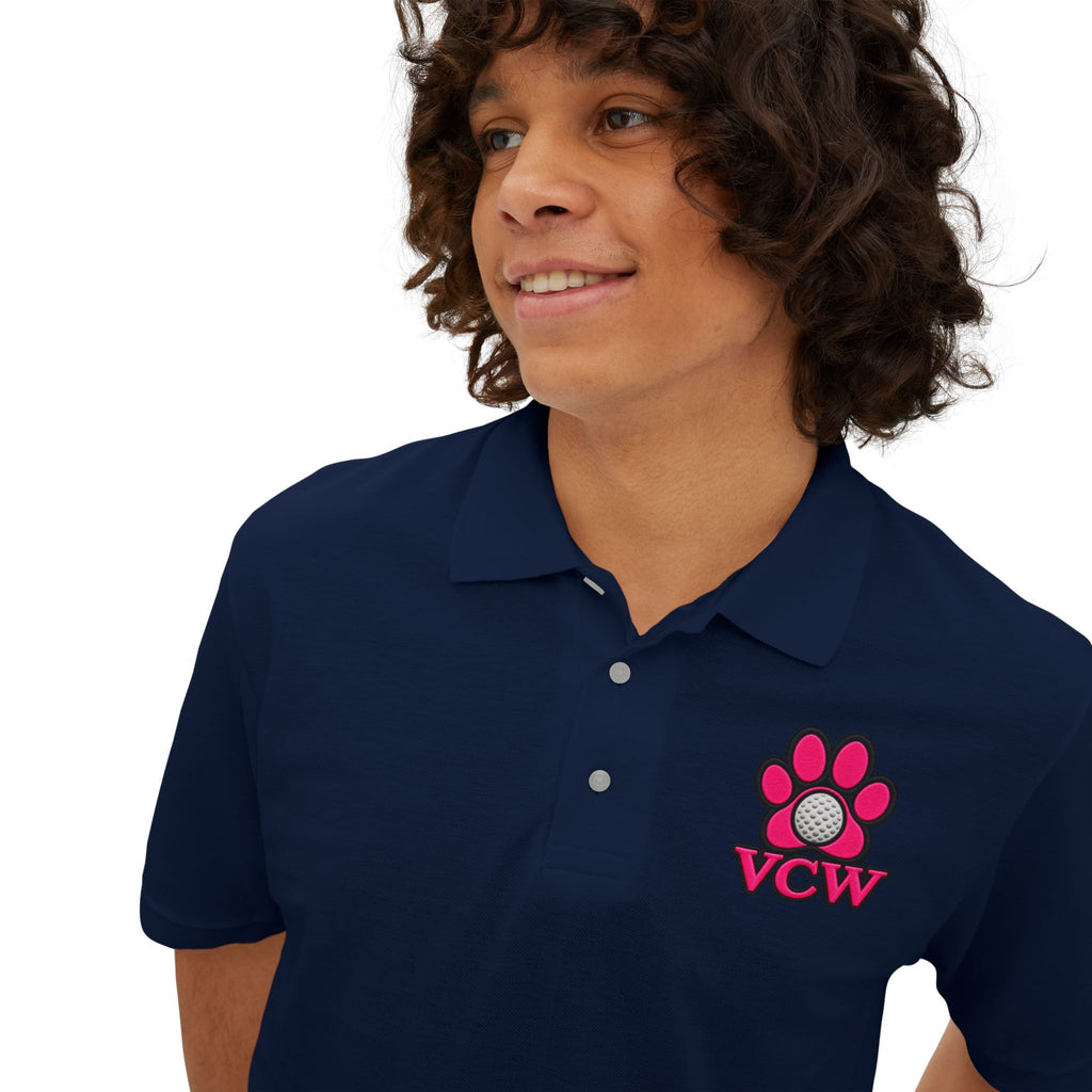 VCW Pink Paw PrintCrest —  Polo  L Chst