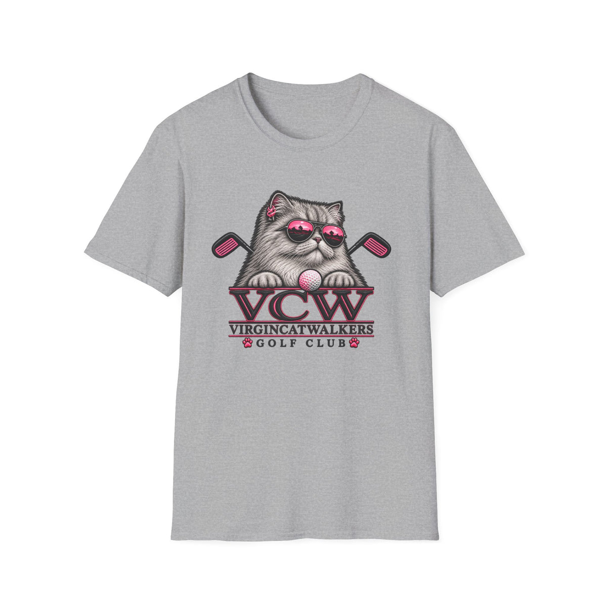 Pink Cattitude on the Fairway- Horizon Vintage Heathered Collection